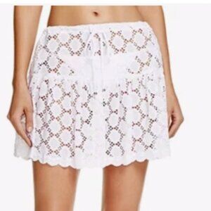 j valdi pull on crochet white lace cover up skirt